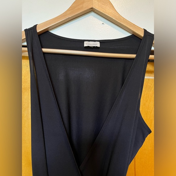 Calvin Klein Vintage Black Wrap Slip Dress - Picture 3 of 5